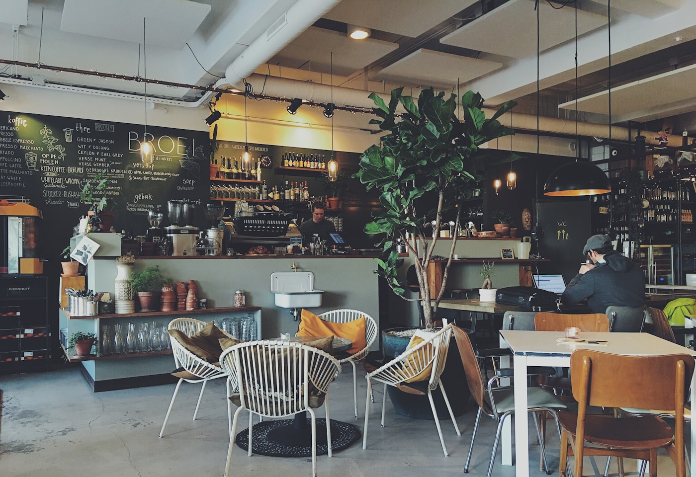 Keat Hong coffee shop interior with ceiling fans